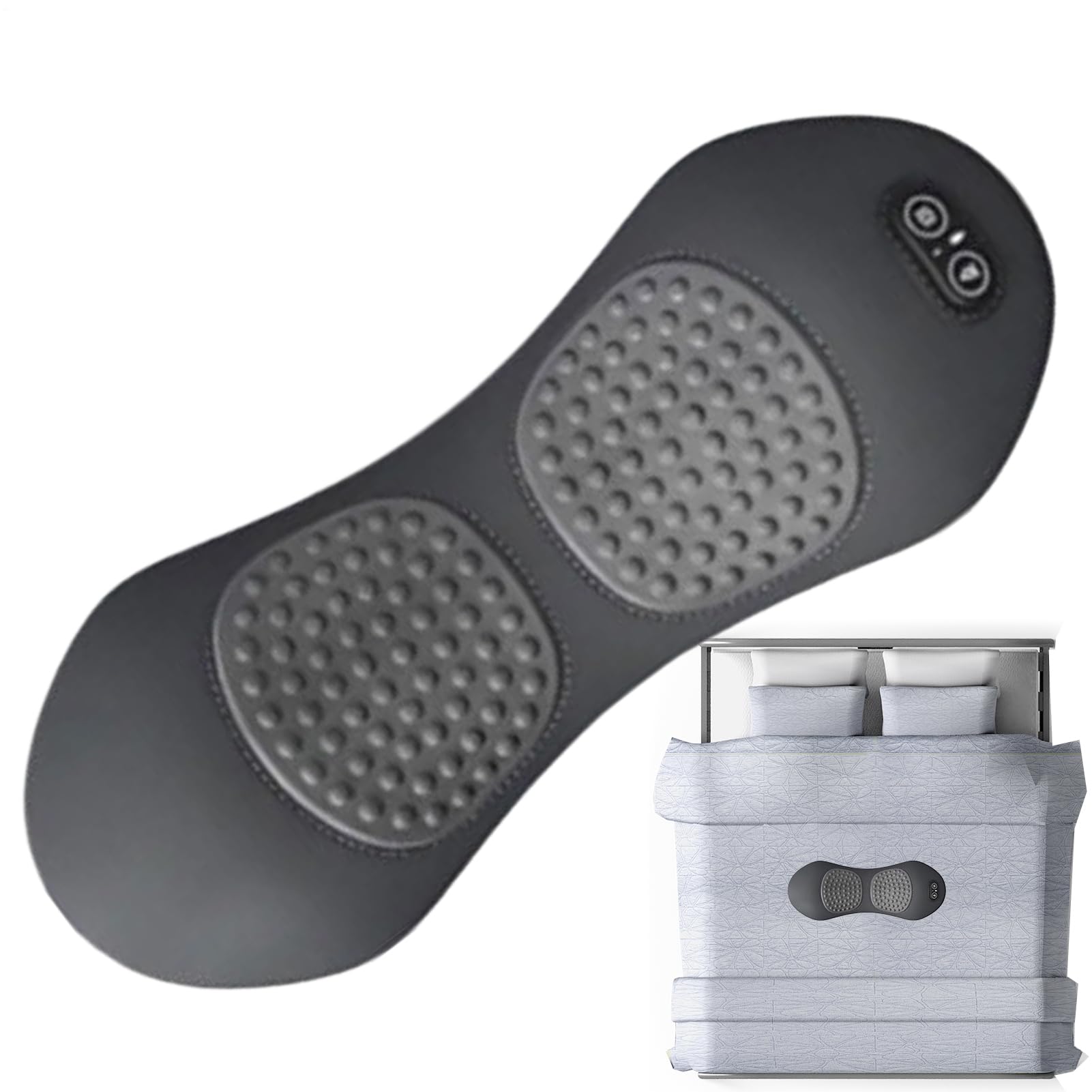 Cojín Masajeador de Espalda Espuma de memoria calefactable | Almohadilla Térmica Portátil para Cintura Silla, Coche, Sofá, Sillón Reclinable, Silla de Ruedas, Oficina, Viaje, Hogar