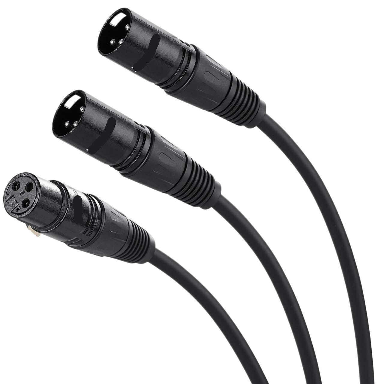 XLR żeński na podwójny XLR męski 3-pinowy rozdzielacz Y folia + pleciony ekranowany do wzmacniacza miksera mikrofonowego 50 cm 1,5 m 300 cm (0,5 m)