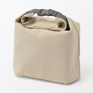 MUJI 84843082 Adjustable Height Lunch Bag, Roll Top Type, Large, Beige