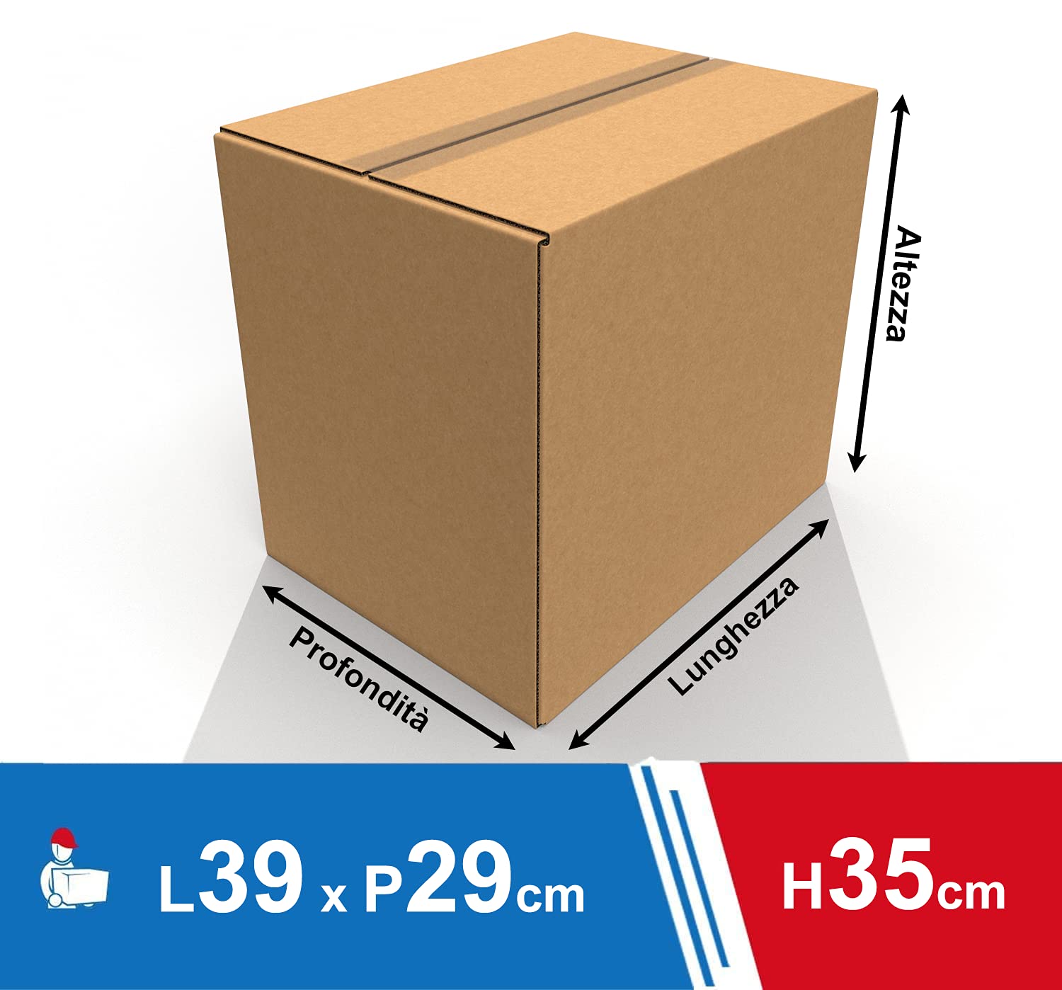 IMBALLAGGI 2000 - Scatole Trasloco a Onda Singola 39x29x35, Pack da 5 Scatole Cartone Resistenti e Durevoli, Scatoloni per Trasloco e Spedizioni - Cartoni per Traslochi, Imballaggio e Deposito