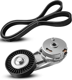 Drive Belt Tensioner Kit Compatible with Malibu L4 2.2L 2005-2008 2.4L 2008-2012 Pontiac G6 L4 2.4L 2006-2010 Replace 24430296 38177 5PK1030 12634319, Belt Tensioner Pulley Assembly