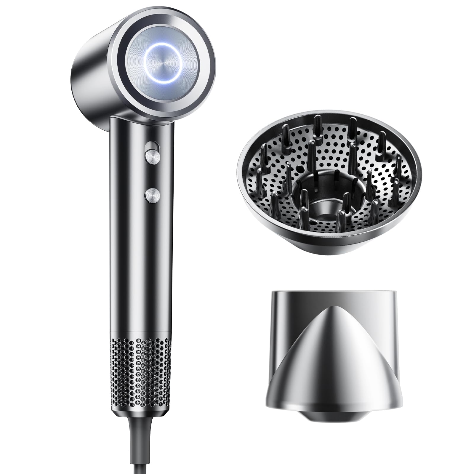 Photo 1 of High Speed Hair Dryer with Diffuser, 5X Fast Drying, Lightweight, Grey