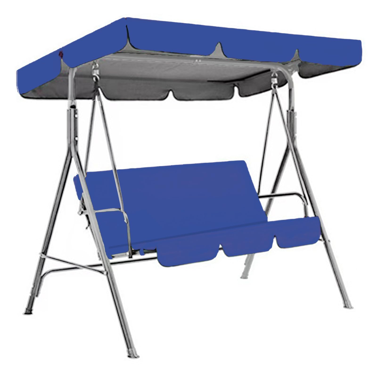 Kit de Rechange pour balancelle 2/3/4 Places avec Toit et Coussin d'assise réglables pour balancelle de Jardin,rotection Contre la Pluie et Le Soleil Housse Oxford 210D,Bleu,195 * 125 * 15cm