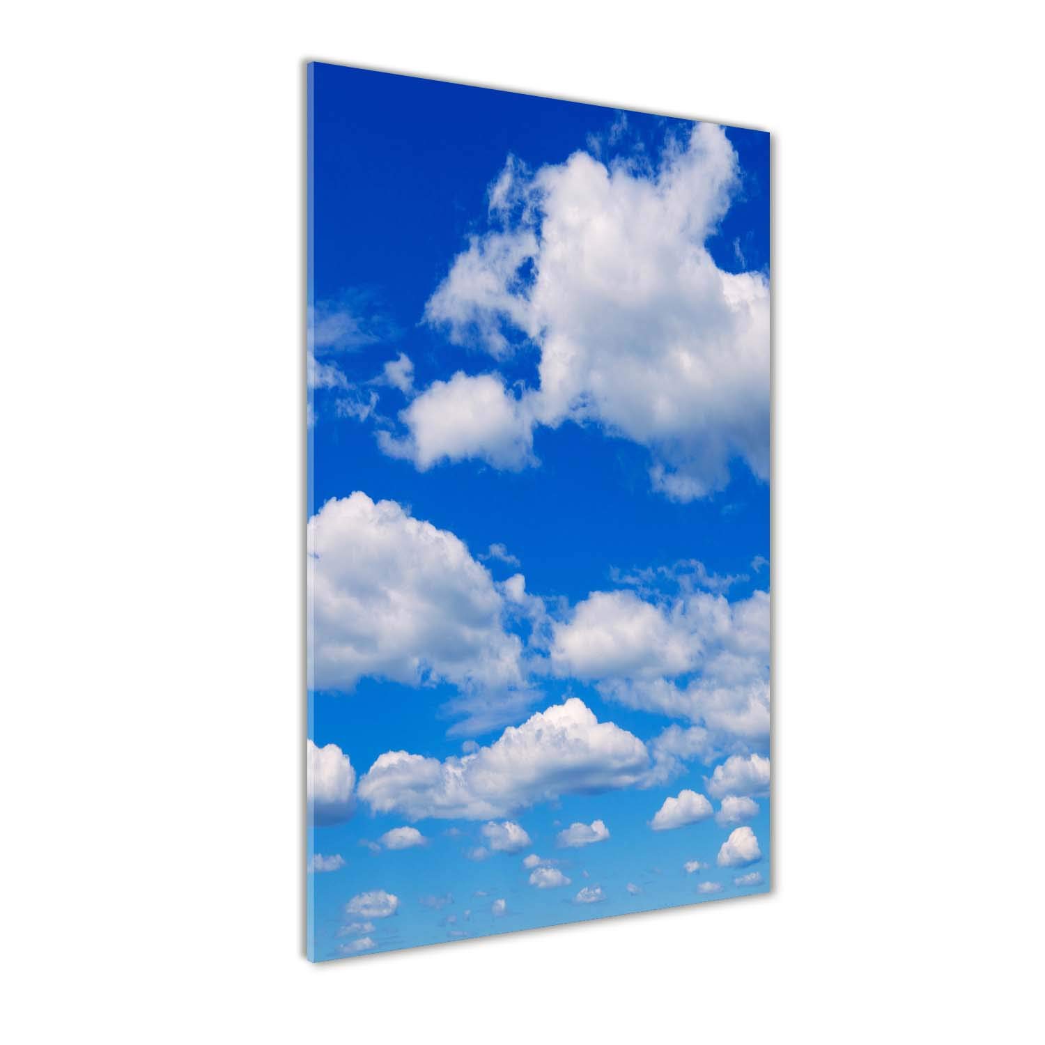 Tableau panoramique paysage nuages bleu en impression sur verre Tulup 60x120 cm