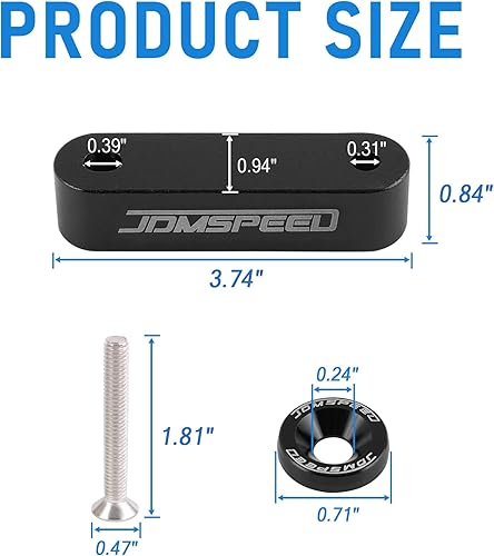 Vista 24 de JDMSPEED Anodizado Purple JDMSPEED Hood Spacer Hood Riser 3/4" Reemplazo Para Honda Civic CRX Del Sol Acura Integra Púrpura