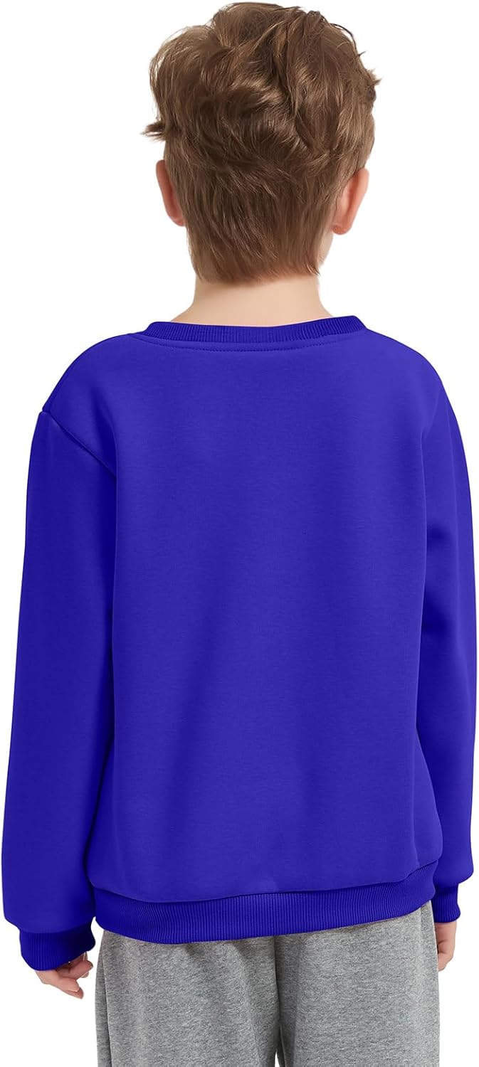 Kids Fleece Sweatshirt Crewneck Long Sleeve Pullover Sweatshirt Boys Girls Tops for Toddlers(Age 2-14) - Image 6