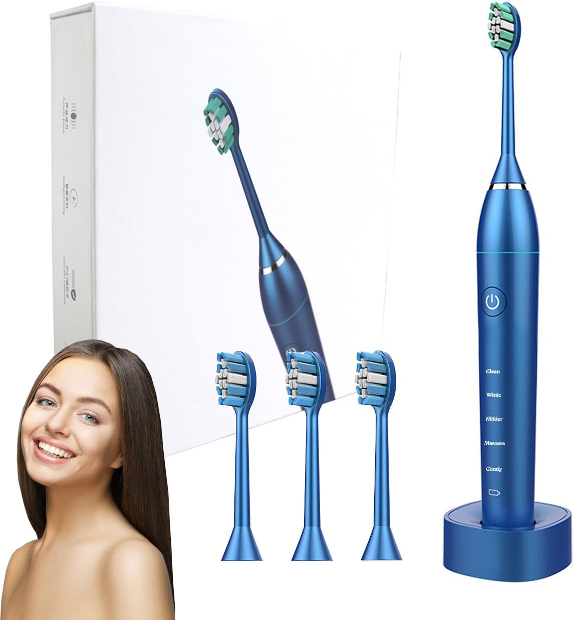 xuehaostore 2019 New Electric Toothbrush, 5 Deep Cleaning Modes, Rechargeable Battery Toothbrush with Automatic Timer, IPX7 Waterproof