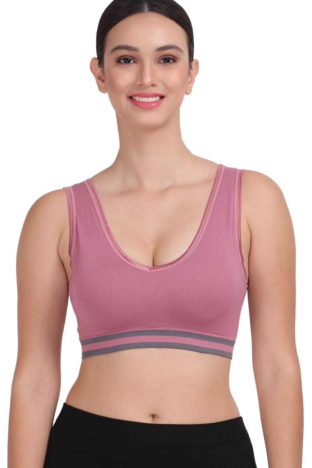 amour secret Women's Lightly Padded Sports Bra Free Size S1020 Fit to Size (32-38)-picture-2