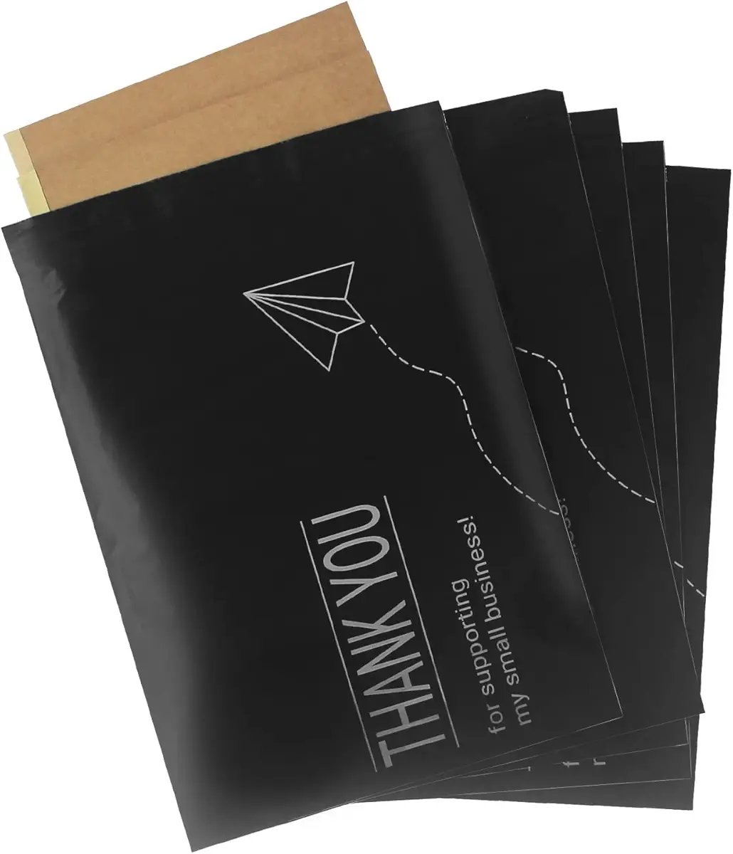 Belinlen 100 Pack 10x13 inch Compostable Mailing Bags Thank You Poly Mailers Eco Friendly Packaging Envelopes Biodegradable Shipping Bags with Sustainable Shipping Supplies
