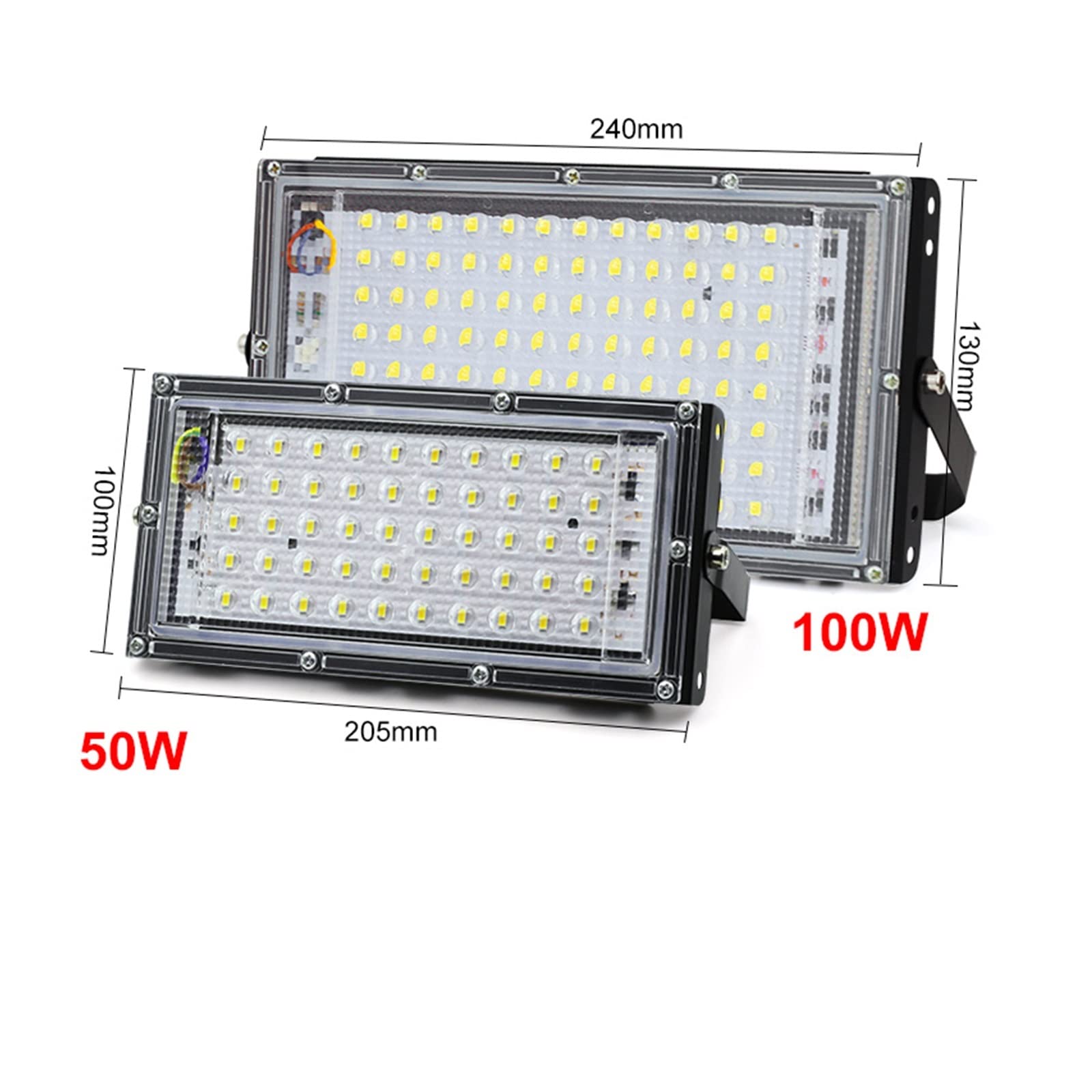 Focos LED, 2pcs 5 0W 100W LED Luz de inundación DIRIGIÓ Destacar Grow Light Phytolamp Full Spectrum Lámpara for la lámpara Crecimiento Planta para Garaje y jardín