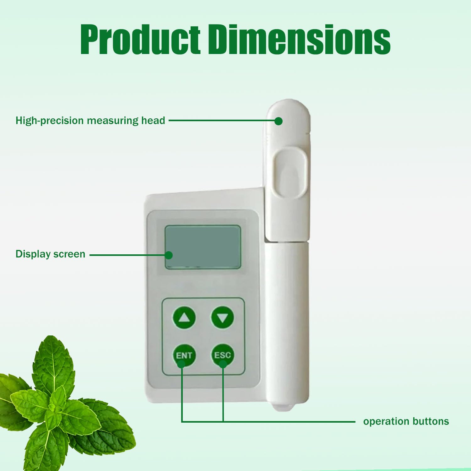 Medidor portátil de clorofila SPAD, analizador de nitrógeno foliar con Almacenamiento y exportación de Datos para monitoreo de Cultivos PlantChlorophyllAnalyzer