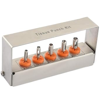 Dental Tissue Punch Kit 5 Pcs Set Free Bur Holder DN-2237