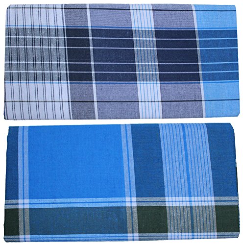 Image of Weavers Villa Men's Mixed Cotton Unstitched Lungi | Soft Breathable Traditional Daily Wear for Men
