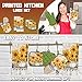 Lobyn Value Packs: Bright Sunflower 5-Piece Kitchen Set – 2 Soft Terry Dish Towels and 2 Quilted Potholders & 1 Oven Mitt for Everyday Use