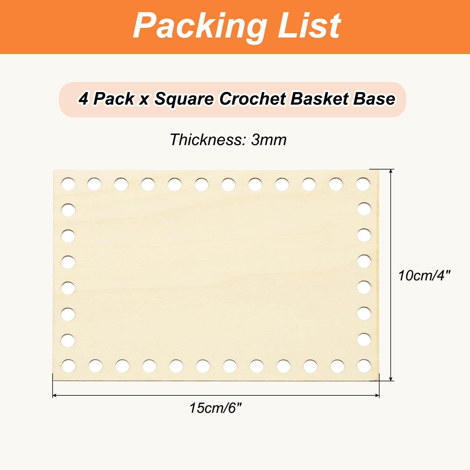 PATIKIL 4 x 6 Inch Crochet Basket Base - Image 2