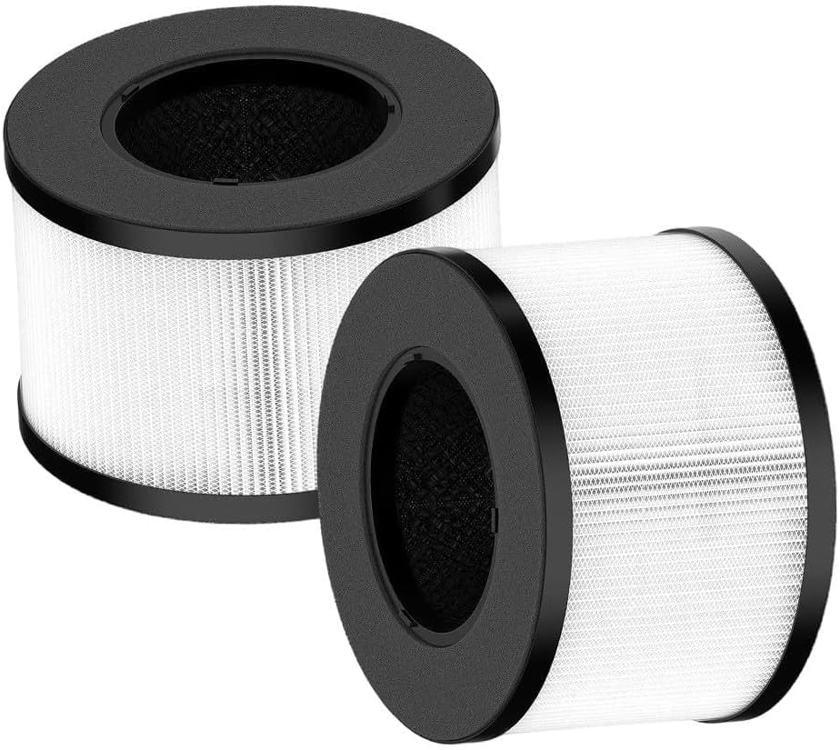 BS-03 True for Replacement Filter for Slevoo Air Purifiers, 3-in-1 H13 Grade for Pre-Filter & Activated Carbon, 2-Pack, White