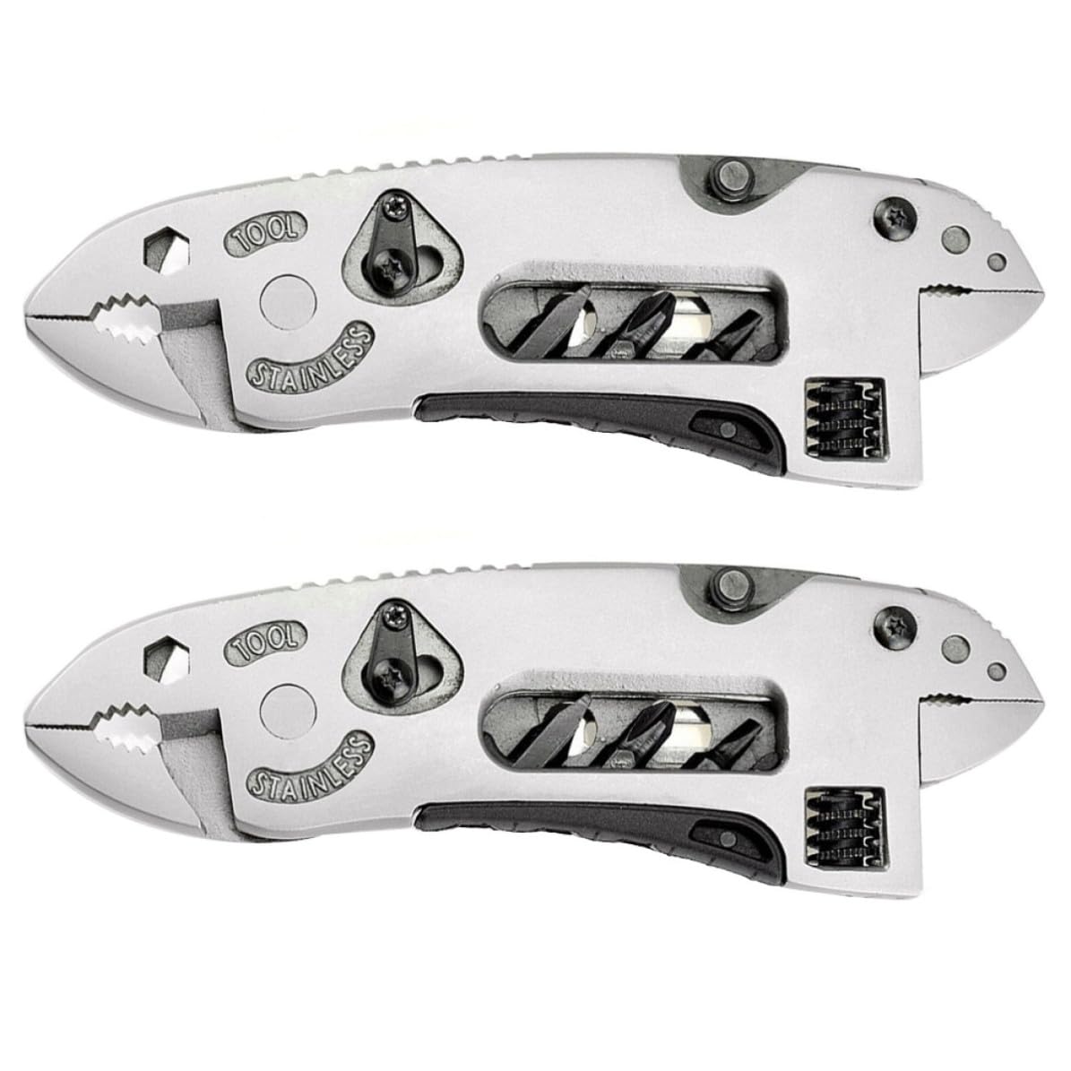 Garneck 2 Piezas Alicates Multifunción de Acero Inoxidable Resistentes al Desgaste Llave Portátil para Uso Diario y Pesca, Herramienta Múltiple para Acampar y Supervivencia