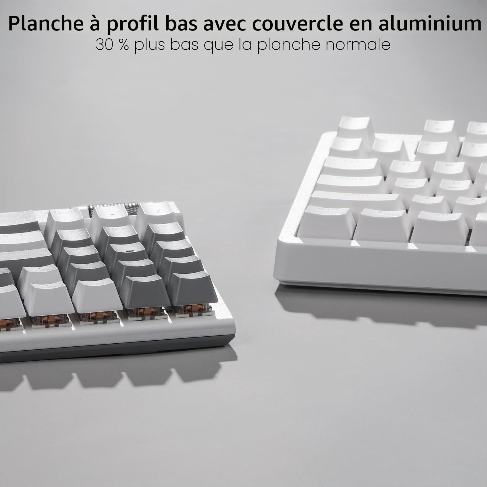 Redragon K655 Clavier de Jeu mécanique Filaire 75% RVB, 78 Touches remplaçables à Chaud avec Panneau de Couverture en Aluminium, Prise améliorée et Touches Macro/médias intégrées, US Layout