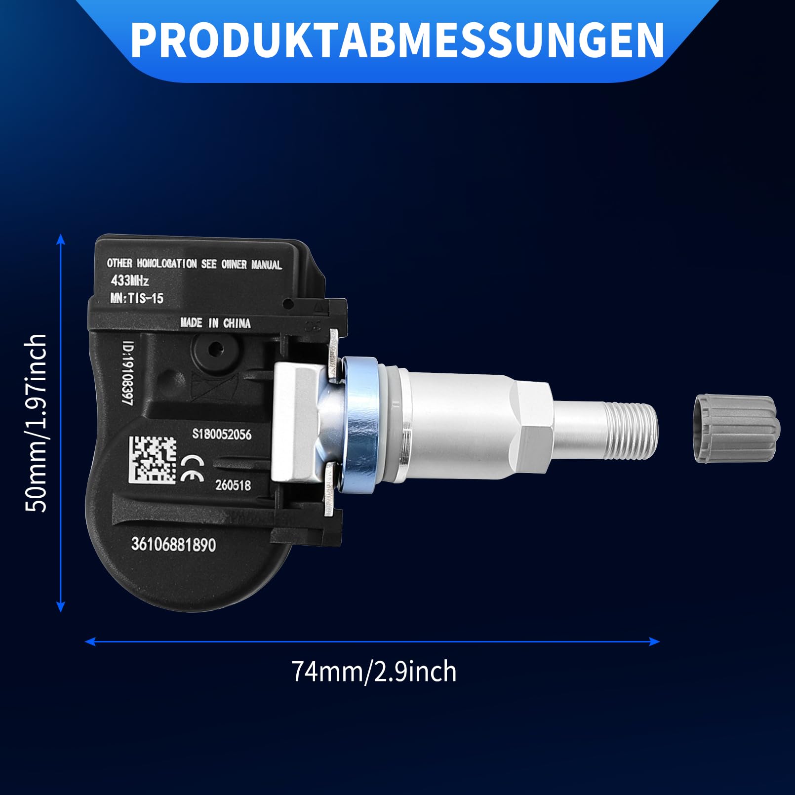4 x Reifendrucksensor TPMS RDKS Reifendruckkontrollsystem 36106881890 für BMW 1ER 2er 3er 4er F20 F21 F22 F23 F87 F45 F30 F31 TPMS Sensor 36106856209, 36106881890