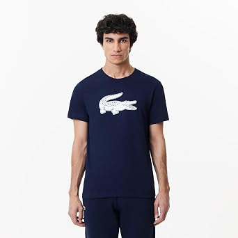 Lacoste Men's TH2042 T-Shirt Crew Neck Men's Logo Print Tee Regular Fit