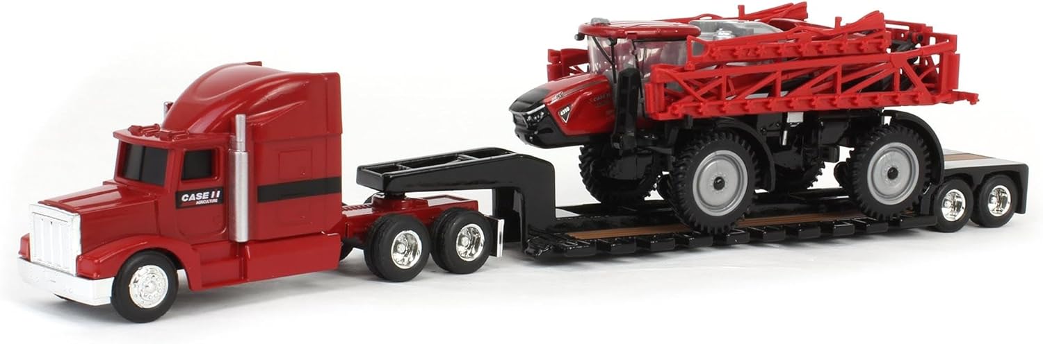 ERTL 1/64 Case IH Patriot 4350 Sprayer & Semi with Lowboy Trailer 44379