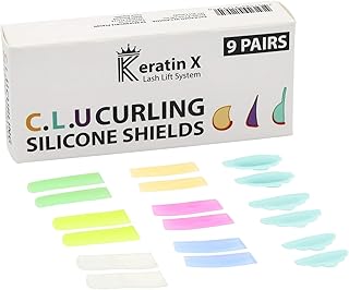 C.L.U Curling Silicone Shields (9-Pack) for Lash Lift by Keratin X | C Curl + L Curl + U Curl Shields