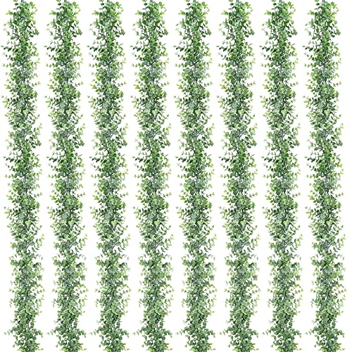 8 Pack Eucalyptus Garland 48Ft Artificial Vines Fake Greenery Garland