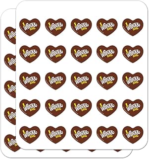 Willy Wonka and The Chocolate Factory Wonka Bar Logo Heart Shaped Planner Calendar Scrapbook Craft Stickers