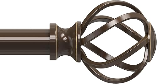 Miniatura 10 de VOIIY Paquete de 2 barras de cortina para ventanas de 18 a 45 pulgadas (1.5-3.75 pies), barras de cortina negras de 34 pulgadas de diámetro con