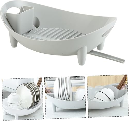 Miniatura 4 de DOITOOL Escurridor de plástico para platos, escurridor de platos, escurridor de platos, escurridor de utensilios, escurridor de vajilla, escurridor