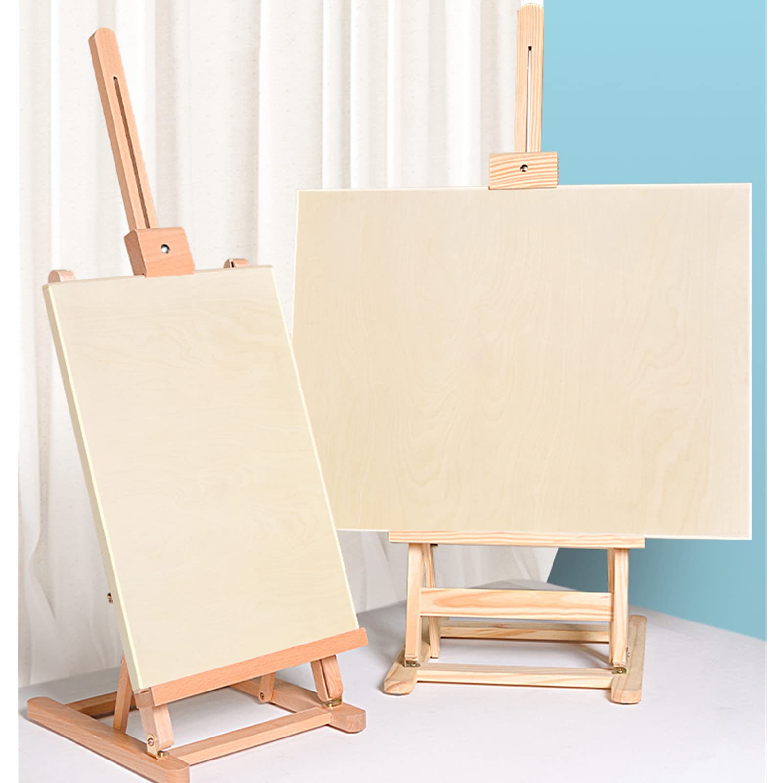 Caballete para Pintar, caballetes de Escritorio de Madera con Marco en H, caballetes de Arte de Mesa y de Suelo para exhibir, Pintar y Dibujar