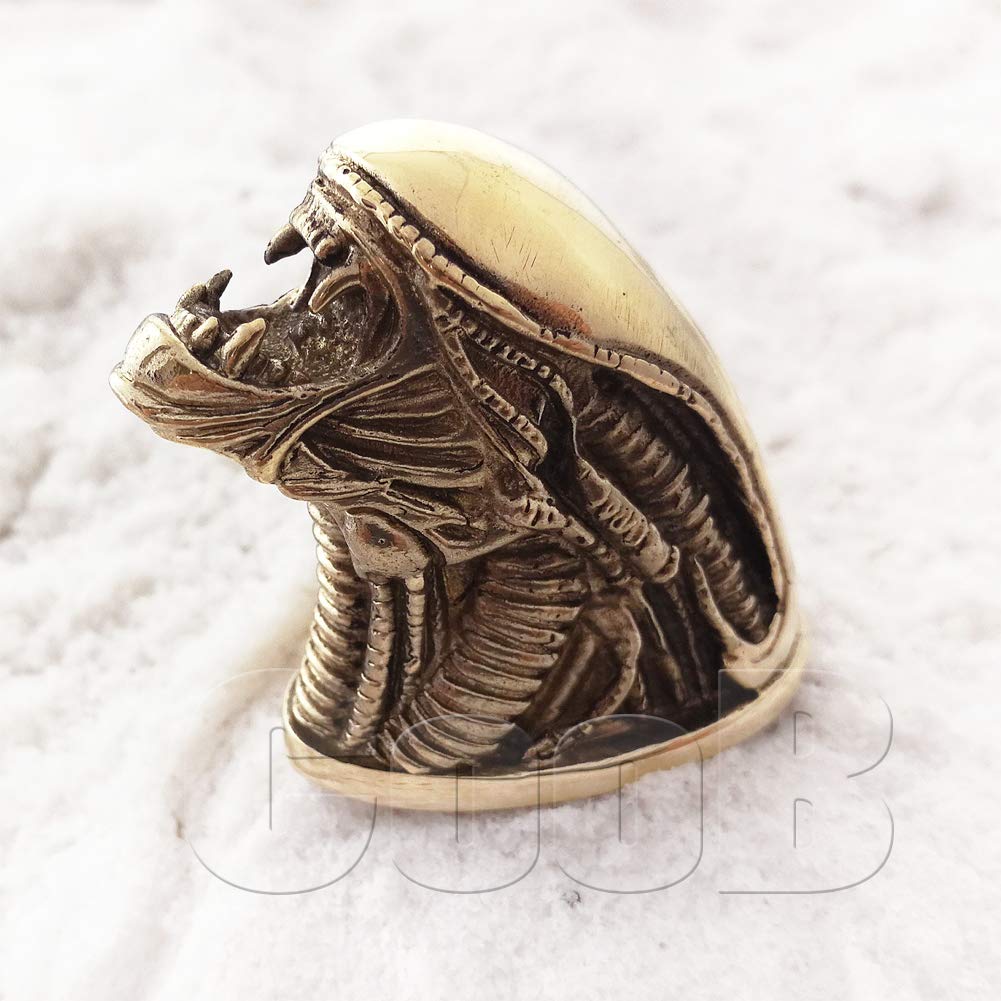 CooB Hunting Knife Finger Guard Bolster, Knife Pommel Alien Head for Custom Knife Making. DIY Hand-Casted Solid Metal Knives Supplies Accessoriess (Bronze)