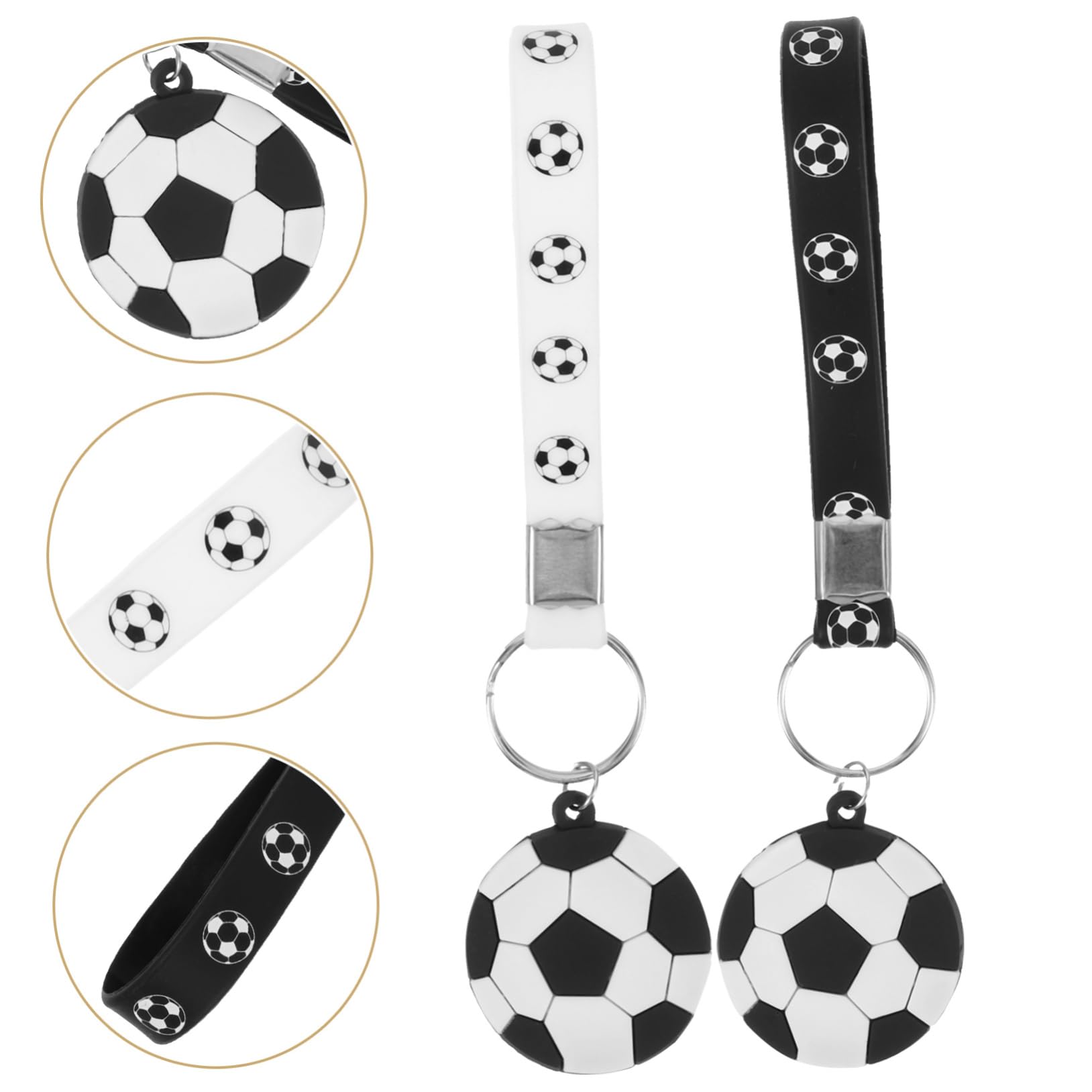 Abaodam Fußball Schlüsselanhänger Silikon Schlüsselketten Dekoration Für Taschen Rucksäcke Für Fußballfans Partys Weiße Schwarze