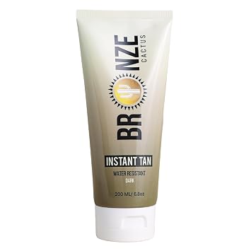 Instant Tan Water-Resistant Smooths Skin & Conceals Imperfections | Instant Bronze Glow That Resists Water | Natural Looking Tan | Transfer Proof Finish | Face & Body Application
