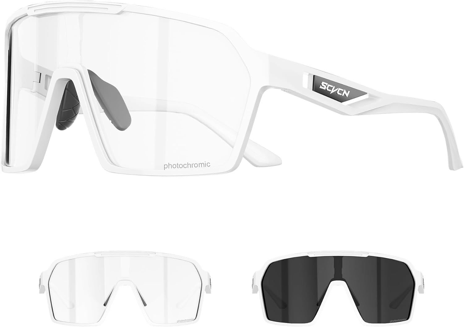 SCVCN Photochromic Cycling Glasses Men Women Clear Mountain Bike Sunglasses Sports Baseball Riding MTB S327