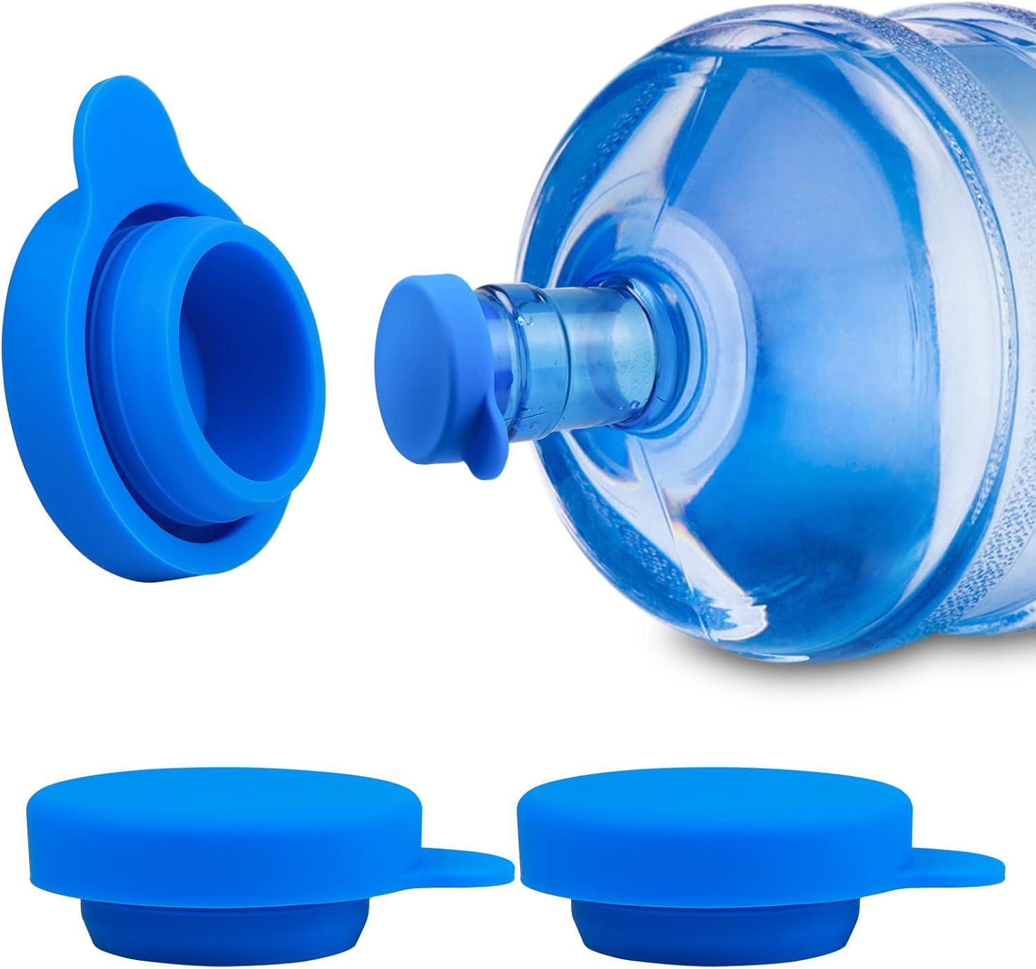 Hesento 3 Pack 5 Gallon Water Jug Cap with Grip, Silicone