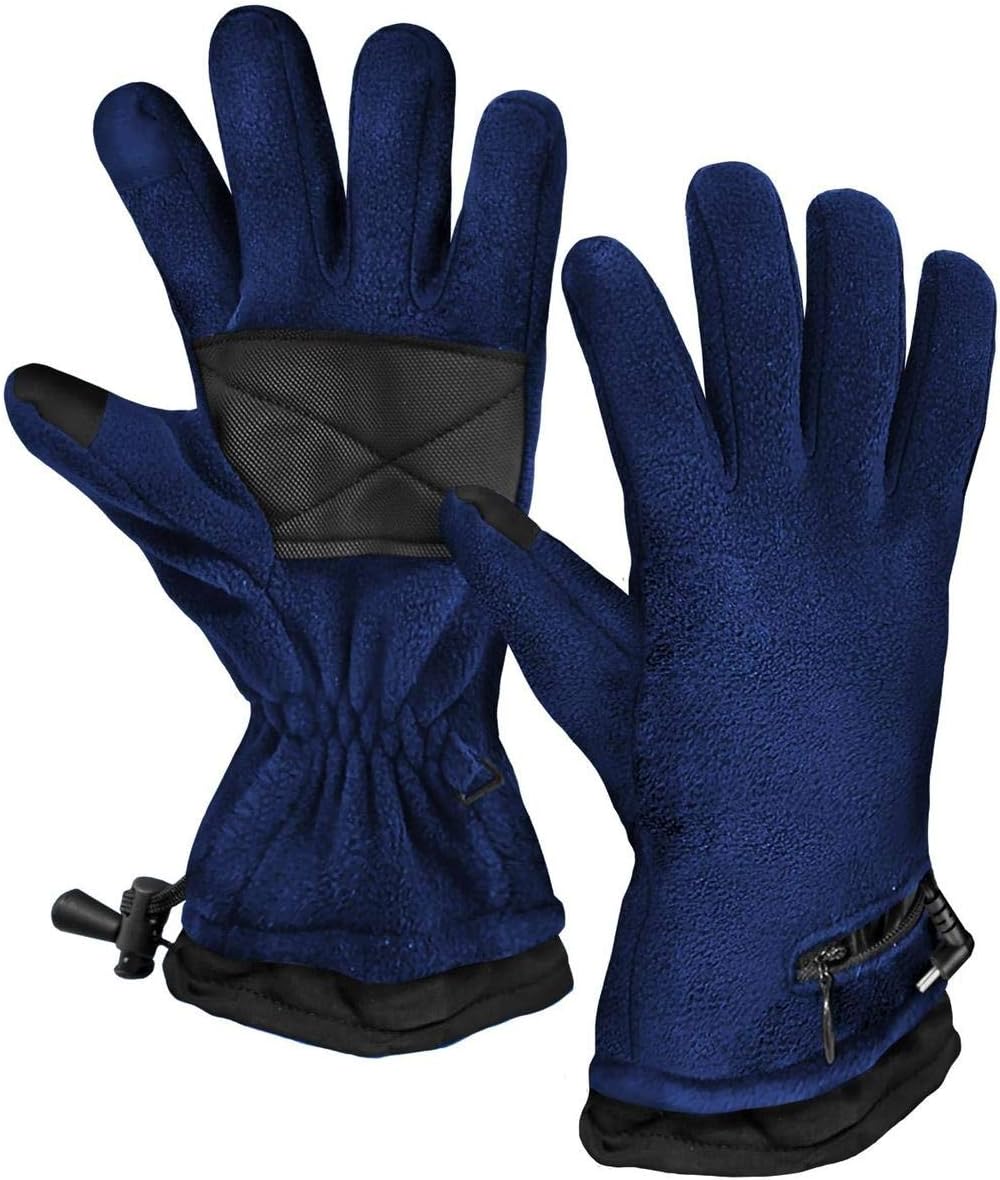 ActionHeat AA Battery Operated Heated Gloves for Men, Women - Weather Resistant Hand Warming Fleece Gloves w/Built-in Heating Panels for Winter, Snow Camping, Hiking, Arthritis