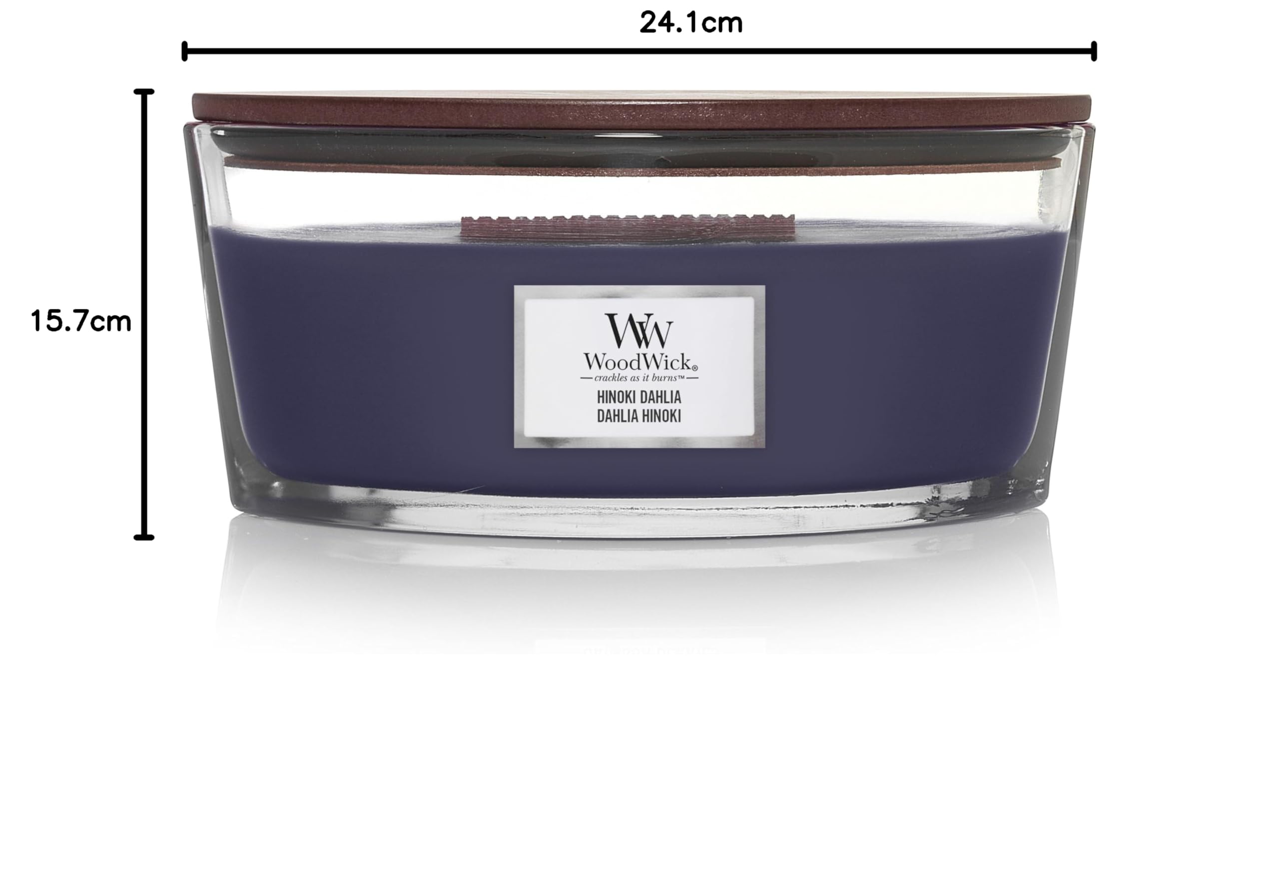 WOODWICK CANDELA ELLIPSE JAR HINOKI DHALIA