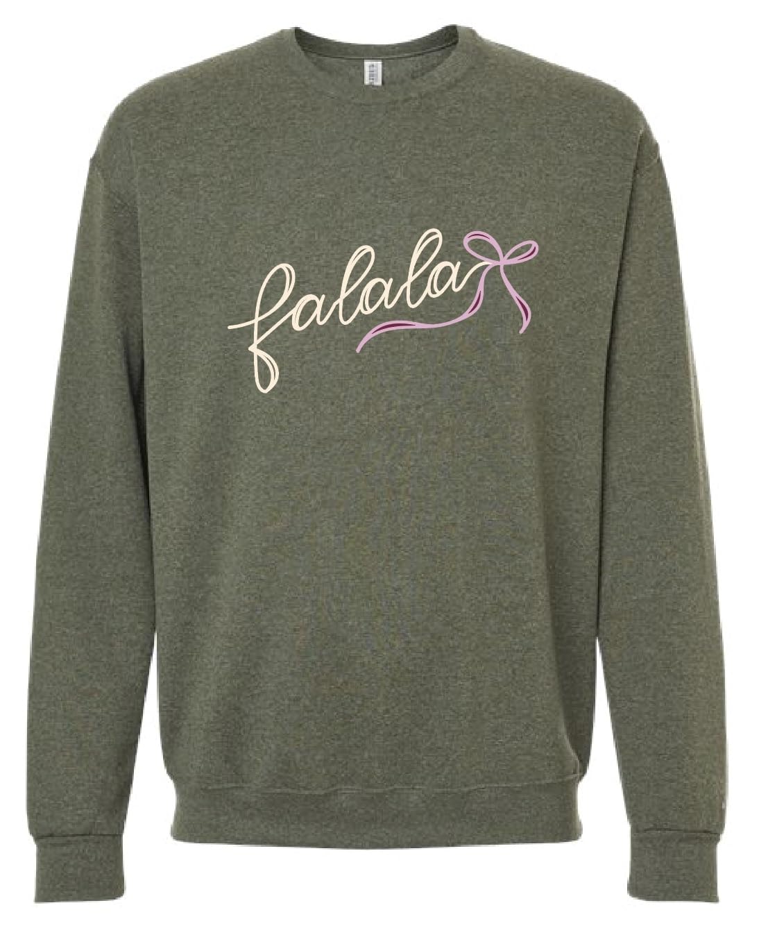 Bowlerstore Products Merry Christmas Bow Womens Crewneck - Military Green Small