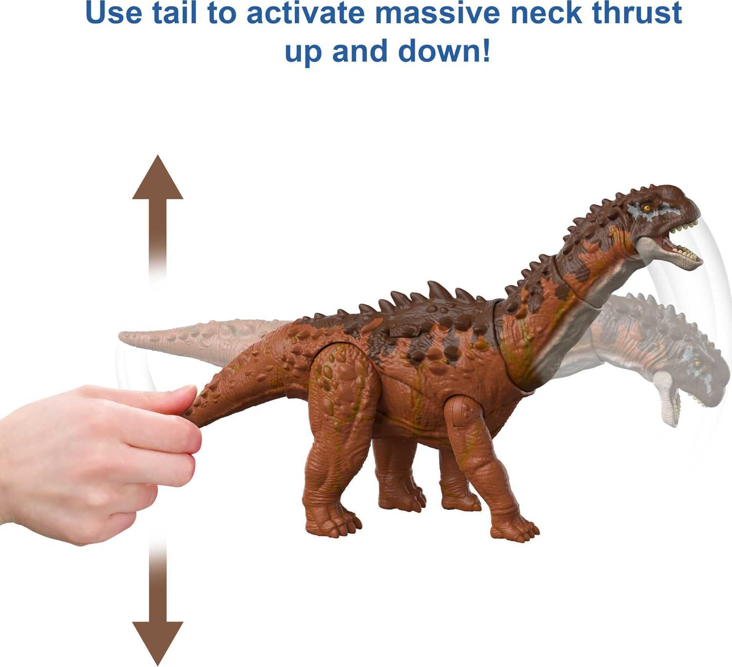 Mattel Jurassic World Dominion Massive Action Dinosaur Figure, Ampelosaurus Dino Toy with Attack Motion, Plus Downloadable App & AR