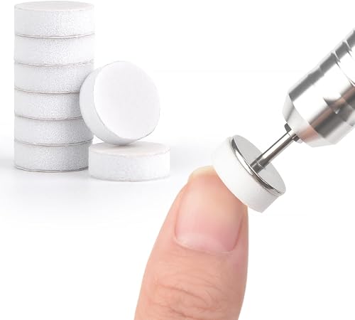 KADS 100Pcs Nail Nail Buffing Self-Adhesive Replaceable Sandpaper Polishing Files Sanding Pads with Stainless Steel Disc Drill Bit