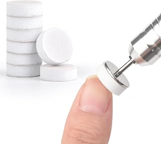 KADS 100Pcs Nail Nail Buffing Self-Adhesive Replaceable Sandpaper Polishing Files Sanding Pads with Stainless Steel Disc Drill Bit