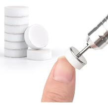 KADS 100Pcs Nail Nail Buffing Self-Adhesive Replaceable Sandpaper Polishing Files Sanding Pads with Stainless Steel Disc Drill Bit