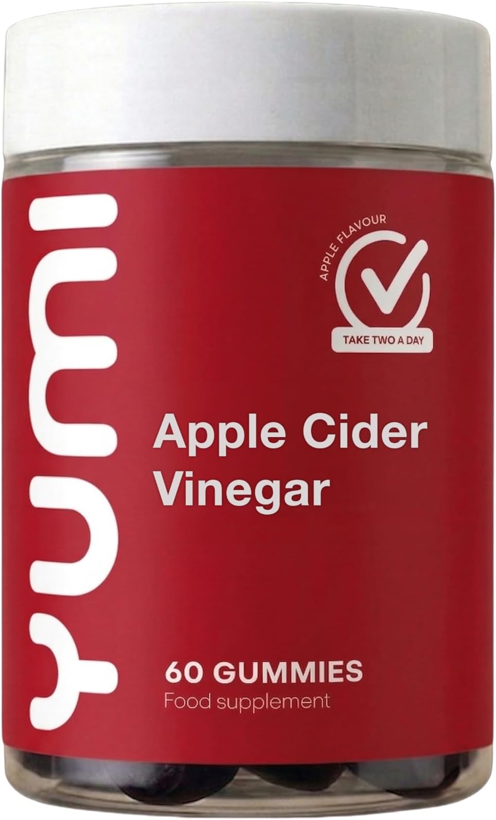 Apple Cider Vinegar Gummies with The Mother x 60-1000mg | Natural Detox Cleanse | Unfiltered ACV | Vegan & Gluten-Free | Vitamin B-12 & Folic Acid | Apple Flavour