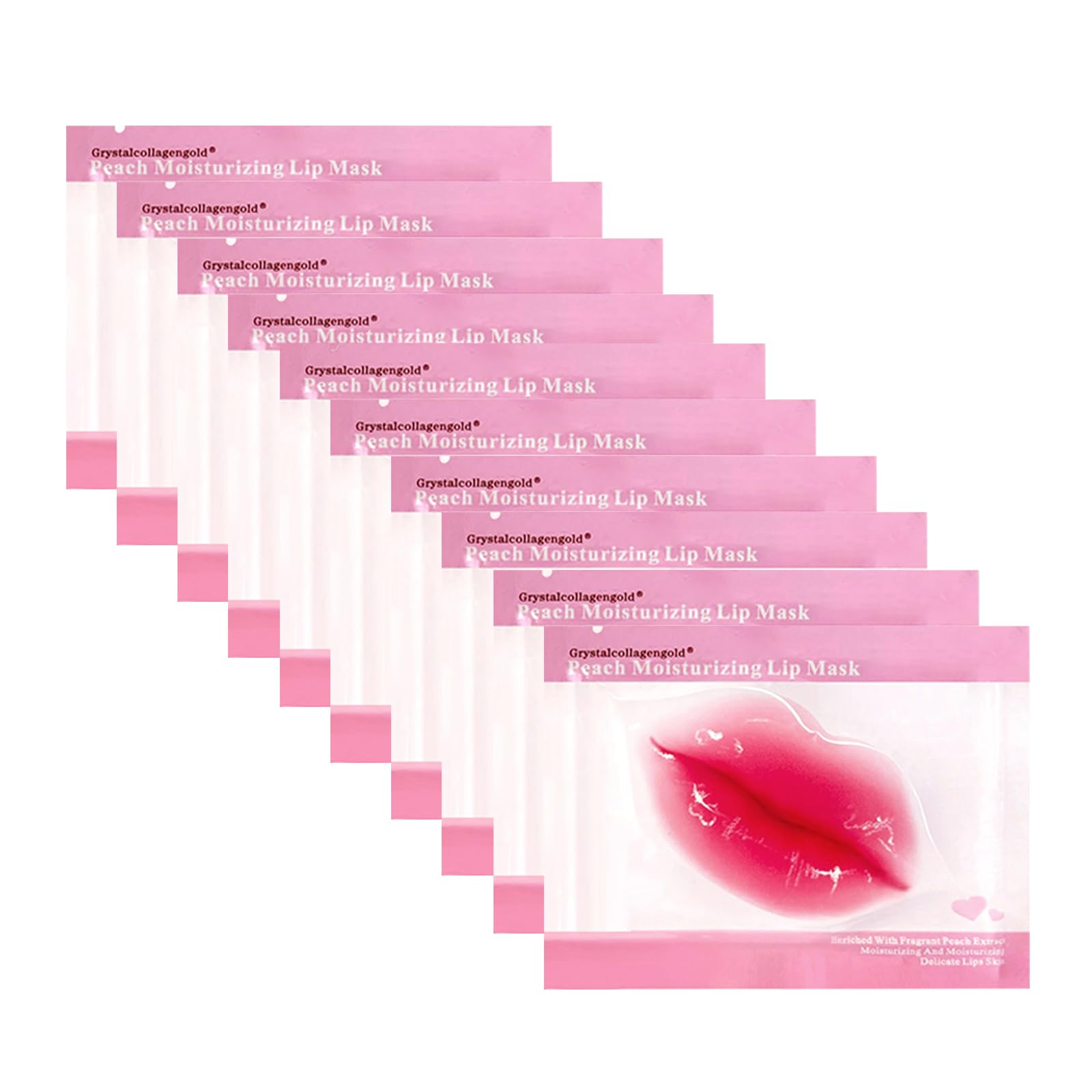 30 PCS Lip Mask Collagen Mouth Masks Sheet for Dry Lips, Gel Lip Mask Pack for Remove Dead Skin, Moisturizes and Fine Lines (Peach Red)