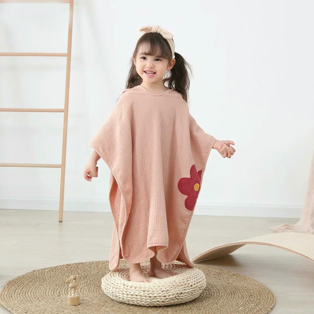 ZBDP Serviette de bain pour bébé en microfibre coton à capuche serviette poncho doux pour enfants