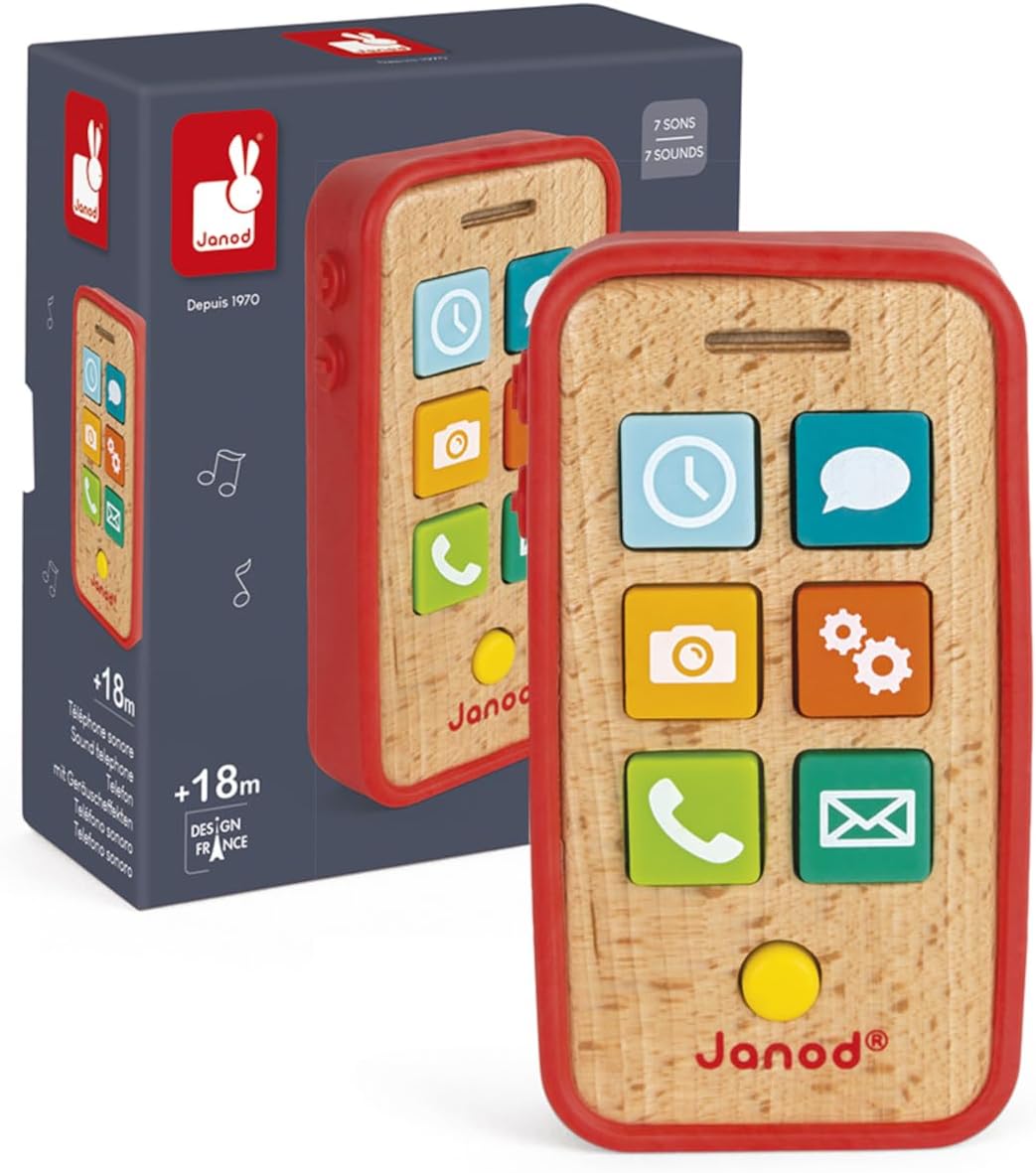 Janod Pretend Play Sound Telephone - Ages 18 Months+ - J05334