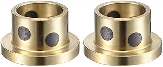 Flanged Sleeve Bearings 12mm Bore 15mm OD 12mm Length 21mm Flanged Bore 3mm Flange Thickness Wrapped Oil Free Bushings Brass 2pcs