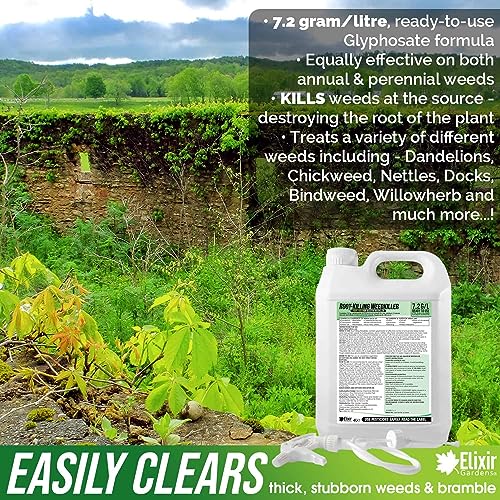 image for Elixir Gardens 4 Litre Deep Root Killing Glyphosate Weed Killer | 7.2g