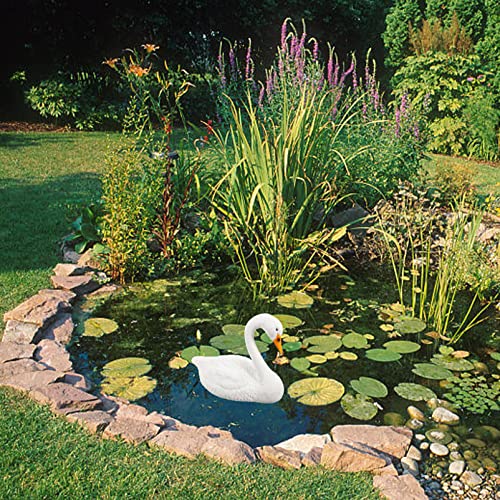 Yardwe Realistic Swan Figurine Simulation Swan Statue Pond Floating Swan Decoration Lifelike Goose Sculpture For Home Yard Park Patio Zoo #TOP4